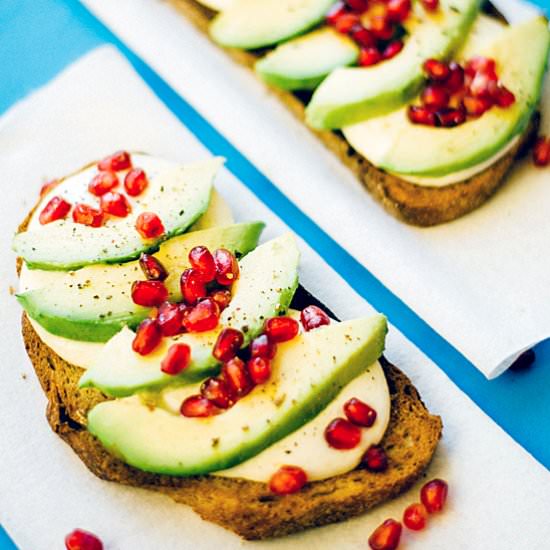 Avocado Pomegranate Toast