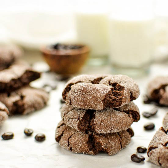 Pumpkin Spice Mocha Crinkle Cookies
