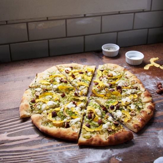 Brussels Sprouts and Delicata Pizza