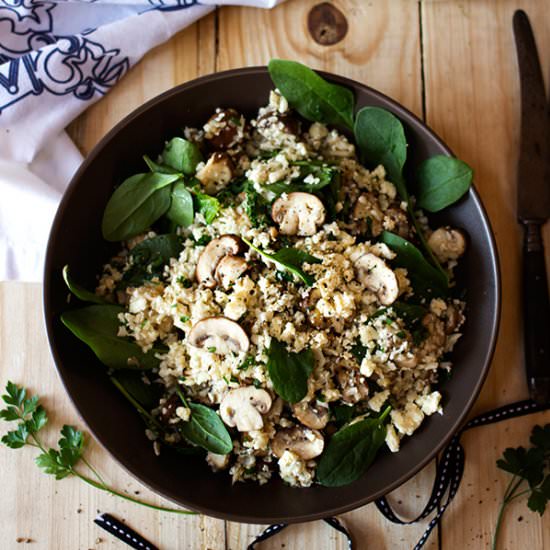 Mushroom and Cauliflower Pilau