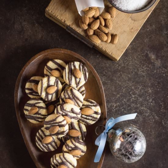 Chocolate Striped Coconut Cookies