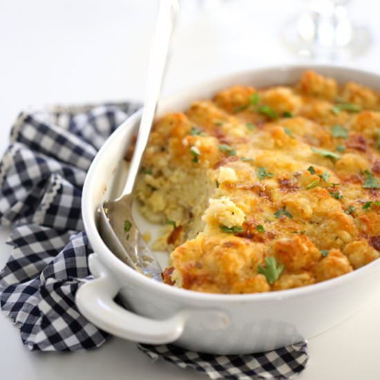 Sausage and Spinach Tater Tot Bake