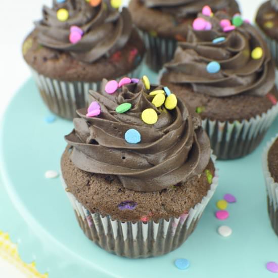 Chocolate Funfetti Cupcakes