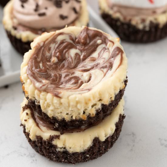 Mini Marble Cheesecakes