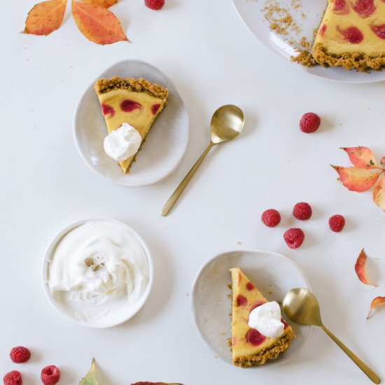 Pumpkin Raspberry Cheesecake Tart