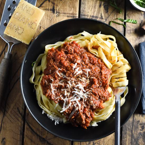 Crockpot Leftover Turkey Bolognese