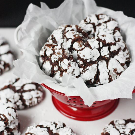 Double Chocolate Crinkle Cookies