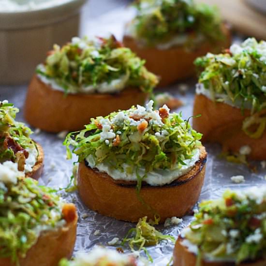 Brussels Sprout and Bacon Crostini
