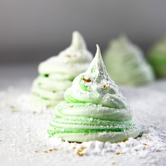 Pandan Meringue Christmas Trees