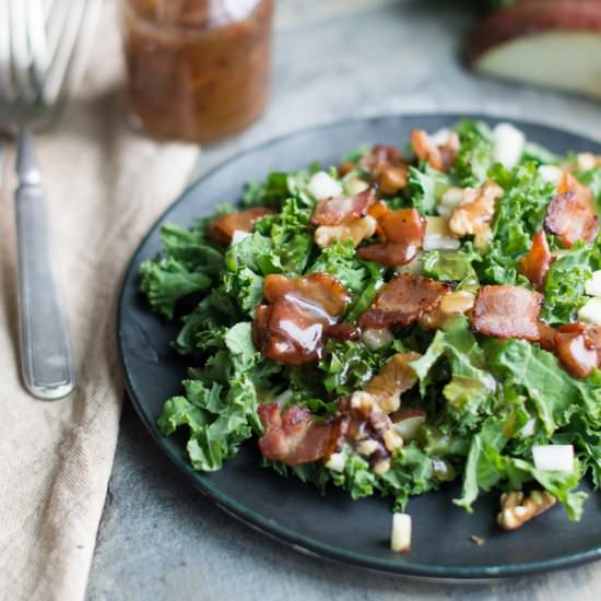 Kale Salad with Warm Bacon Dressing