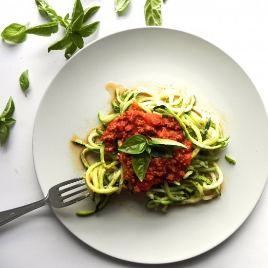 Zucchini Bolognaise