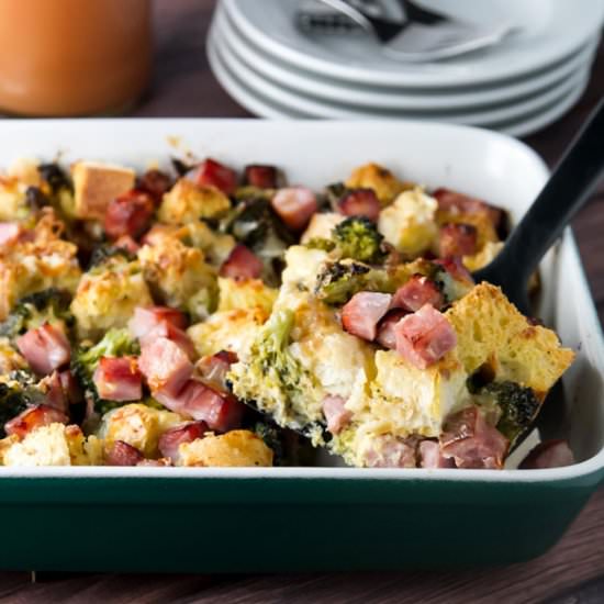 Ham and Broccoli Strata