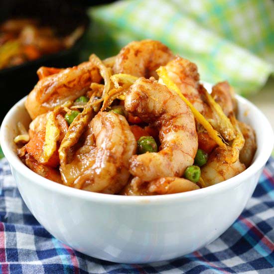 Shrimp with Crispy Ginger