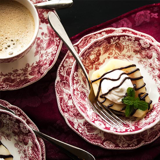 Poached Pears with Mascarpone Cream