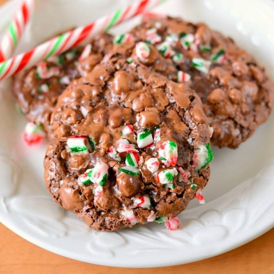 Flourless Peppermint Chocolate Cookies
