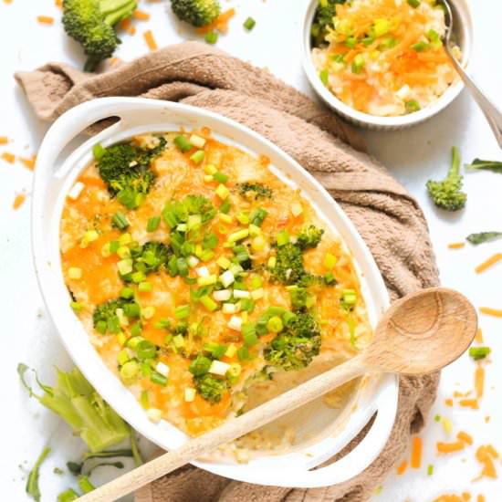 Broccoli, Cheddar & Rice Casserole