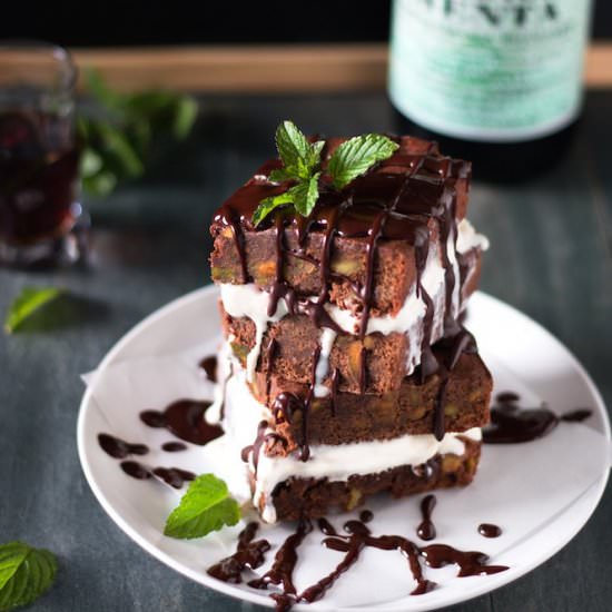 Brownie Mint Ice Cream Sandwiches