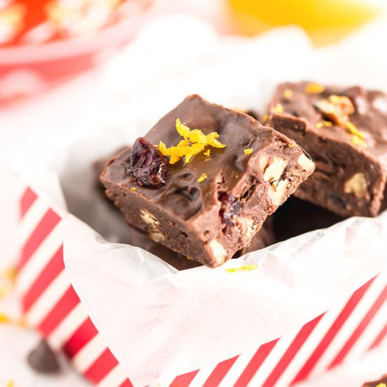 Chocolate Orange Cranberry Fudge