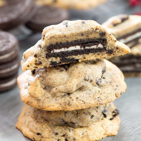 Oreo Stuffed Cookies and Cream Cookie