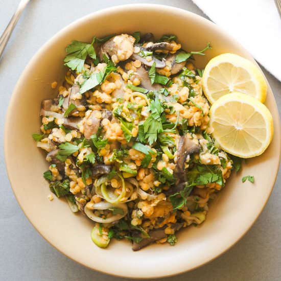 Mushroom, Lentil, and Kale Salad