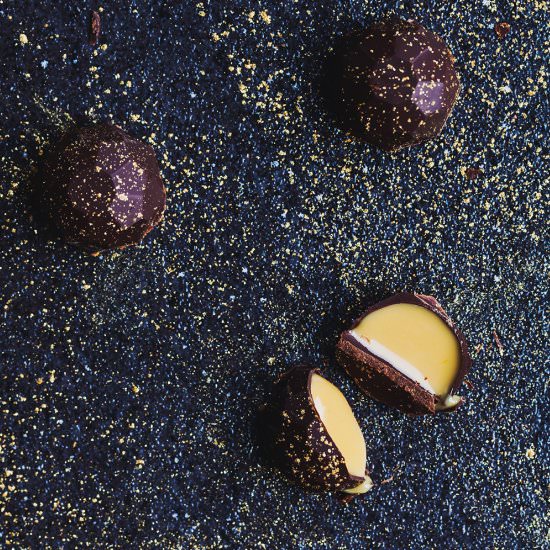 Chocolates with rum caramel