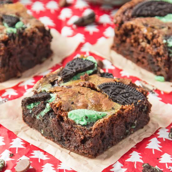 Mint Oreo Brownies