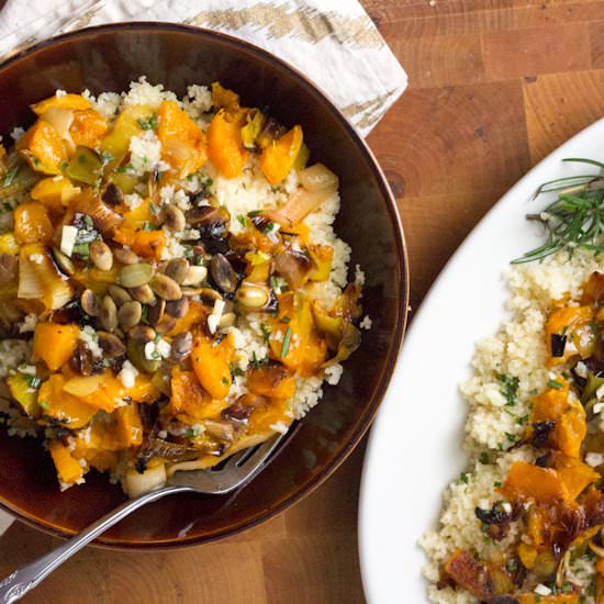 Bulgur salad with roasted squash