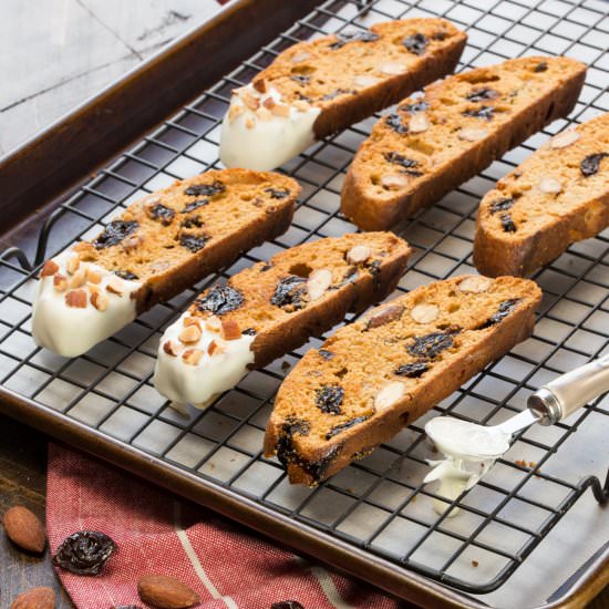 White Chocolate Cherry Biscotti