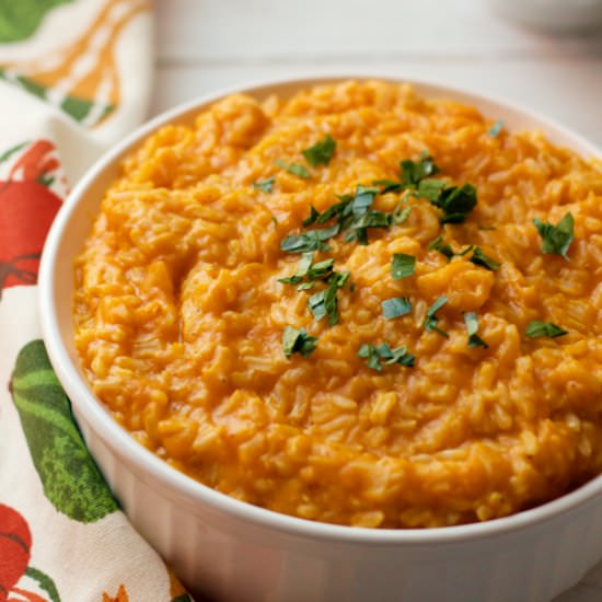 Creamy butternut squash brown rice