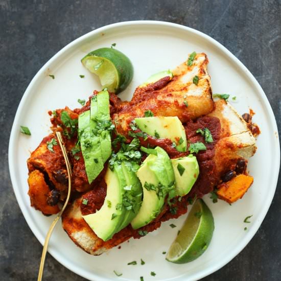 Butternut Squash Bean Enchiladas