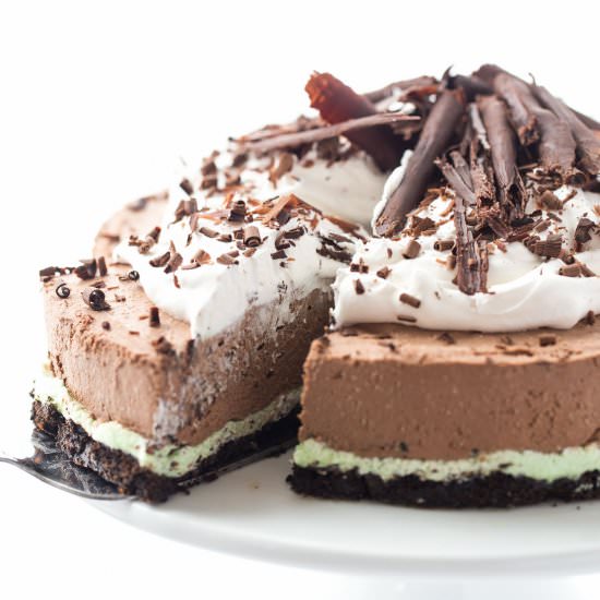 No Bake Mint Chocolate Cheesecake