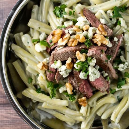 Blue Cheese Pasta with Steak