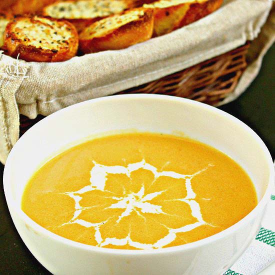 Pumpkin Soup & Garlic Bread
