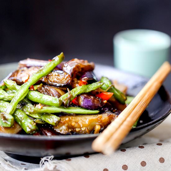 Eggplants with Green Beans