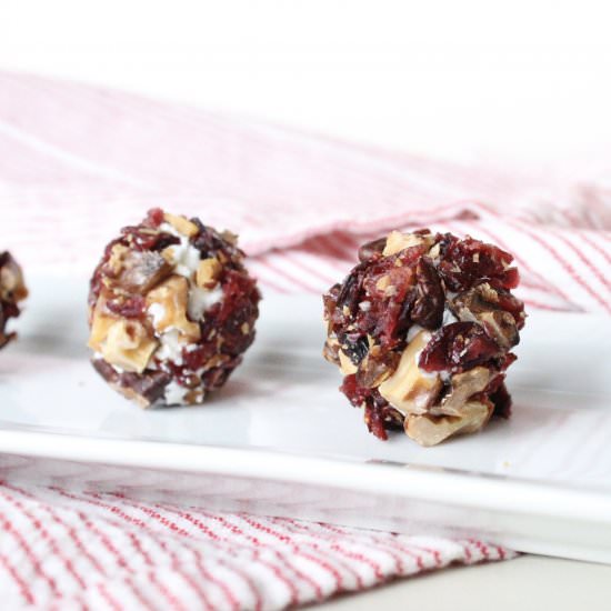 Cranberry Pecan Goat Cheese Bites