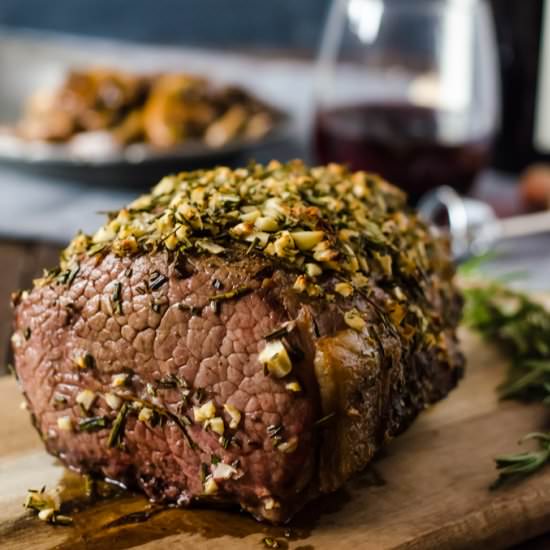 Rosemary Garlic Rib Eye Roast