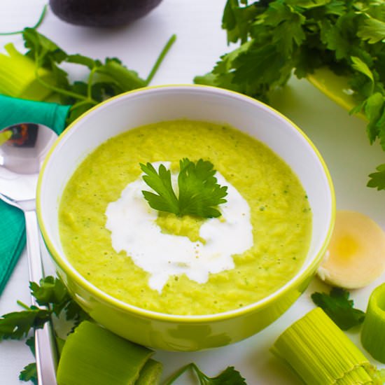 Leek, Parsley and Avocado Soup