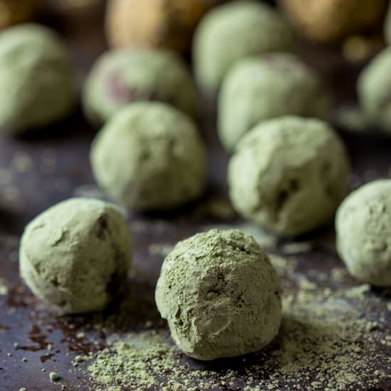 Dark Chocolate Matcha Truffles