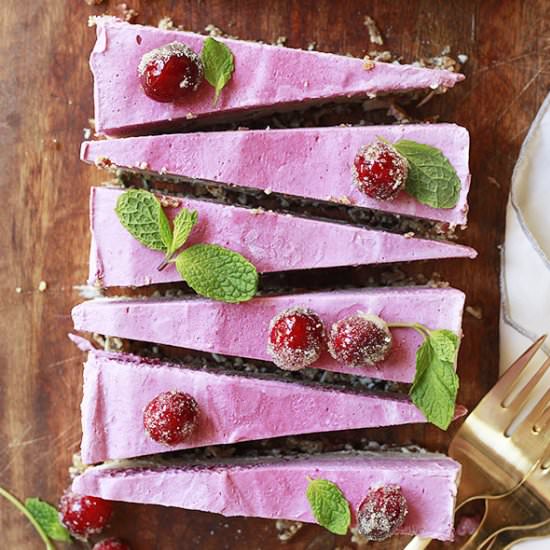 Vegan Cranberry Cheesecake
