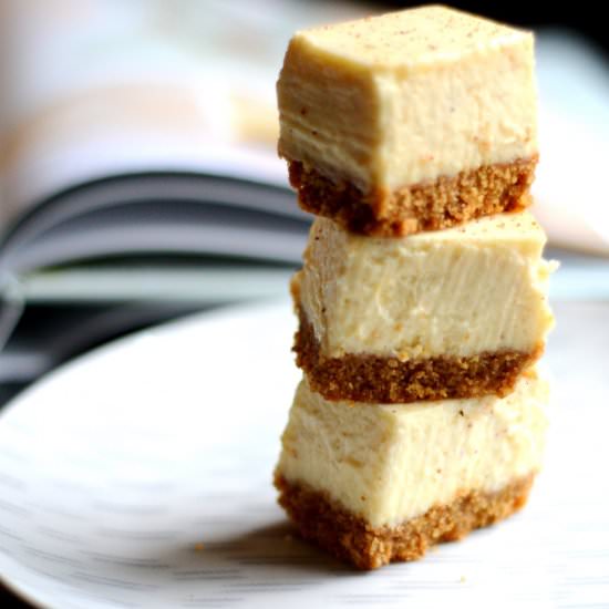 Eggnog Cheesecake Bars