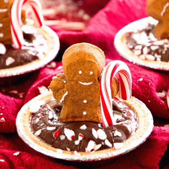 Gingerbread PEEPS® Mint Chocolate Pies