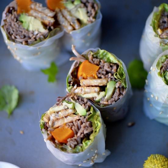 Tempeh and Squash Sesame Rolls