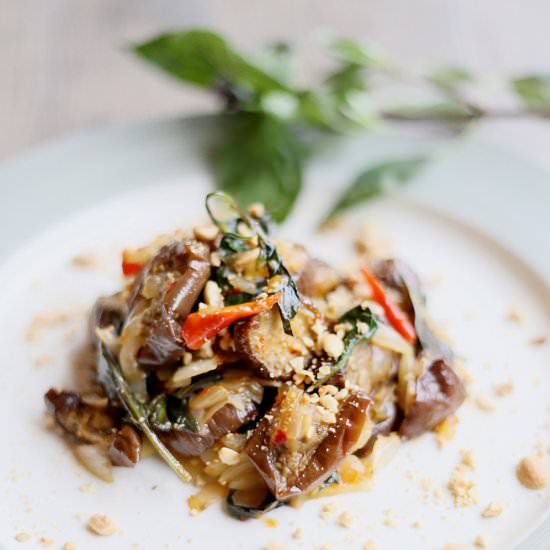 Roasted Eggplants with Basil