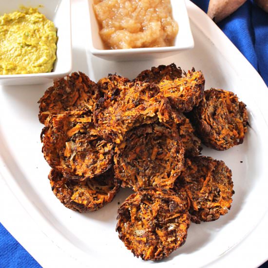 Healthy Baked Sweet Potato Latkes