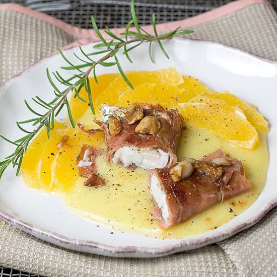 Codfish with Ham and Orange Mash