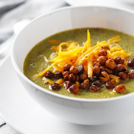 Broccoli Cheddar Soup with Chickpea