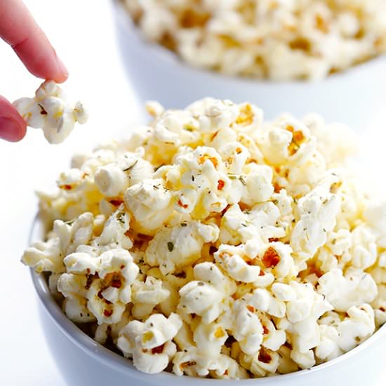 Olive Oil and Parmesan Popcorn