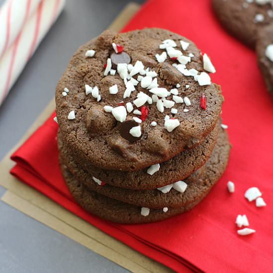 Dark Chocolate Peppermint Cookies
