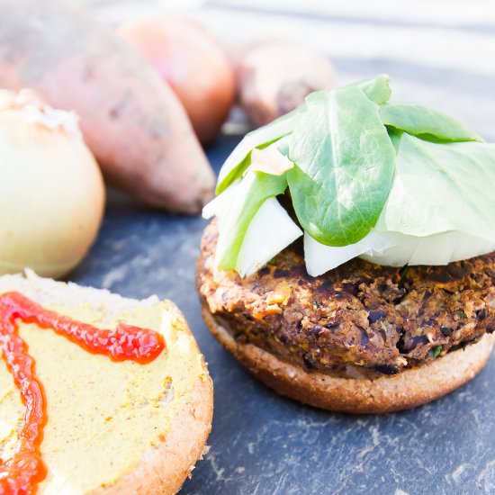 Sweet Potato Black Bean Burger