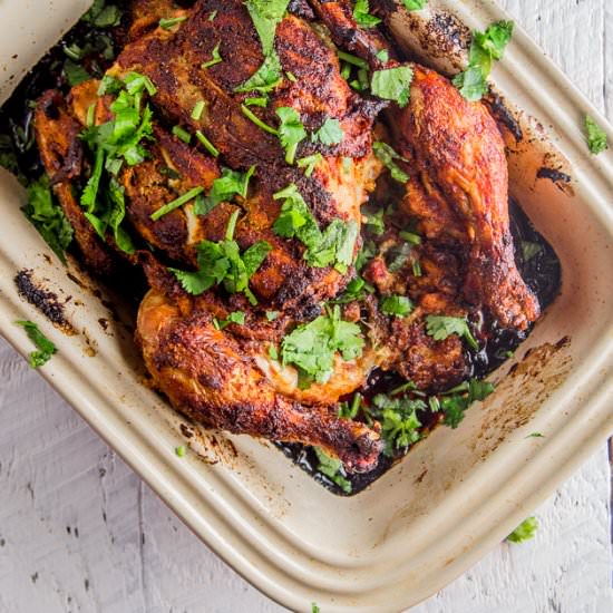 Easy Whole Roasted Tandoori Chicken